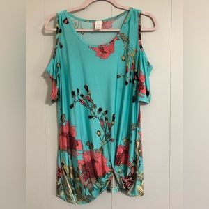 Short Sleeve Cold Shoulder Blouse